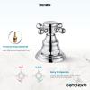 imagegotonovo 3 Hole Widespread Bathroom Sink Faucet Double Cross Handle Mixer Tap Faucet for Bathroom Sink Vanity Faucet Deck Mount Basin Hot Cold Water Matching Pop Up Drain Oil Rubbed BronzePolished Chrome