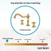 imagegotonovo 3 Hole Widespread Bathroom Sink Faucet Double Cross Handle Mixer Tap Faucet for Bathroom Sink Vanity Faucet Deck Mount Basin Hot Cold Water Matching Pop Up Drain Oil Rubbed BronzePolished Gold