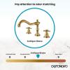 imagegotonovo 3 Hole Widespread Bathroom Sink Faucet Double Cross Handle Mixer Tap Faucet for Bathroom Sink Vanity Faucet Deck Mount Basin Hot Cold Water Matching Pop Up Drain Oil Rubbed BronzeAntique Brass