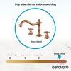imagegotonovo 3 Hole Widespread Bathroom Sink Faucet Double Cross Handle Mixer Tap Faucet for Bathroom Sink Vanity Faucet Deck Mount Basin Hot Cold Water Matching Pop Up Drain Oil Rubbed BronzeRose Gold