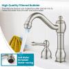 imagegotonovo 8 Inch Widespread Bathroom Faucets for Sink 3 Hole 2 Lever Handle Deck Mount with Pop Up Drain Hot and Cold Water Supply Lines Polish ChromeBrushed Nickel