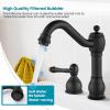 imagegotonovo 8 Inch Widespread Bathroom Faucets for Sink 3 Hole 2 Lever Handle Deck Mount with Pop Up Drain Hot and Cold Water Supply Lines Polish ChromeMatte Black