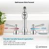 imagegotonovo 8 Inch Widespread Bathroom Faucets for Sink 3 Hole 2 Lever Handle Deck Mount with Pop Up Drain Hot and Cold Water Supply Lines Polish ChromePolish Chrome