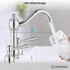 imagegotonovo 8 Inch Widespread Bathroom Faucets for Sink 3 Hole 2 Lever Handle Deck Mount with Pop Up Drain Hot and Cold Water Supply Lines Polish ChromePolish Chrome
