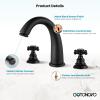 imagegotonovo Bathroom Faucets for Sink 3 Hole 2 Handles Widespread Bathroom Sink Faucet Deck Mount with Pop Up DrainWater Lines Bathroom Sink Fixtures Cross Handle Oil Rubbed BronzeMatte Black