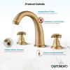 imagegotonovo Bathroom Faucets for Sink 3 Hole 2 Handles Widespread Bathroom Sink Faucet Deck Mount with Pop Up DrainWater Lines Bathroom Sink Fixtures Cross Handle Oil Rubbed BronzeAntique Brass