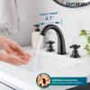 imagegotonovo Bathroom Faucets for Sink 3 Hole 2 Handles Widespread Bathroom Sink Faucet Deck Mount with Pop Up DrainWater Lines Bathroom Sink Fixtures Cross Handle Oil Rubbed BronzeOil Rubbed Bronze