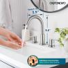 imagegotonovo Bathroom Faucets for Sink 3 Hole 2 Handles Widespread Bathroom Sink Faucet Deck Mount with Pop Up DrainWater Lines Bathroom Sink Fixtures Cross Handle Oil Rubbed BronzeBrushed Nickel
