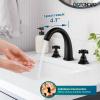 imagegotonovo Bathroom Faucets for Sink 3 Hole 2 Handles Widespread Bathroom Sink Faucet Deck Mount with Pop Up DrainWater Lines Bathroom Sink Fixtures Cross Handle Oil Rubbed BronzeMatte Black