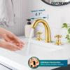 imagegotonovo Bathroom Faucets for Sink 3 Hole 2 Handles Widespread Bathroom Sink Faucet Deck Mount with Pop Up DrainWater Lines Bathroom Sink Fixtures Cross Handle Oil Rubbed BronzePolished Gold