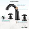 imagegotonovo Bathroom Faucets for Sink 3 Hole 2 Handles Widespread Bathroom Sink Faucet Deck Mount with Pop Up DrainWater Lines Bathroom Sink Fixtures Cross Handle Oil Rubbed BronzeOil Rubbed Bronze