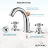 imagegotonovo Bathroom Faucets for Sink 3 Hole 2 Handles Widespread Bathroom Sink Faucet Deck Mount with Pop Up DrainWater Lines Bathroom Sink Fixtures Cross Handle Oil Rubbed BronzePolished Chrome
