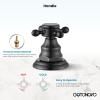 imagegotonovo Bathroom Faucets for Sink 3 Hole 2 Handles Widespread Bathroom Sink Faucet Deck Mount with Pop Up DrainWater Lines Bathroom Sink Fixtures Cross Handle Oil Rubbed BronzeOil Rubbed Bronze