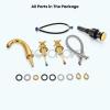imagegotonovo Bathroom Faucets for Sink 3 Hole 2 Handles Widespread Bathroom Sink Faucet Deck Mount with Pop Up DrainWater Lines Bathroom Sink Fixtures Cross Handle Oil Rubbed BronzePolished Gold