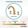 imagegotonovo Bathroom Faucets for Sink 3 Hole 2 Handles Widespread Bathroom Sink Faucet Deck Mount with Pop Up DrainWater Lines Bathroom Sink Fixtures Cross Handle Oil Rubbed BronzeAntique Brass
