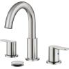 imagegotonovo Bathroom Faucets for Sink 3 Hole 2 Handles Widespread Bathroom Sink Faucet Deck Mount with Pop Up DrainWater Lines Bathroom Sink Fixtures Cross Handle Oil Rubbed BronzeBrushed Nickel