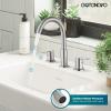 imagegotonovo Bathroom Faucets for Sink 3 Hole 2 Handles Widespread Bathroom Sink Faucet Deck Mount with Pop Up DrainWater Lines Bathroom Sink Fixtures Cross Handle Oil Rubbed BronzeBrushed Nickel