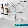 imagegotonovo Bathroom Faucets for Sink 3 Hole 2 Handles Widespread Bathroom Sink Faucet Deck Mount with Pop Up DrainWater Lines Bathroom Sink Fixtures Cross Handle Oil Rubbed BronzePolished Chrome