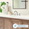 imagegotonovo Bathroom Faucets for Sink 3 Hole 2 Handles Widespread Bathroom Sink Faucet Deck Mount with Pop Up DrainWater Lines Bathroom Sink Fixtures Cross Handle Oil Rubbed BronzePolished Chrome