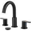 imagegotonovo Bathroom Faucets for Sink 3 Hole 2 Handles Widespread Bathroom Sink Faucet Deck Mount with Pop Up DrainWater Lines Bathroom Sink Fixtures Cross Handle Oil Rubbed BronzeMatte Black