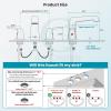 imagegotonovo Bathroom Sink Faucet 3 Holes 2 Handles Widespread 8 Inch Bath Faucet with Pop Up Drain Hot Cold Water Supply Lines Lavatory Vanity Faucet Set Thin 7 Head Brushed NickelMatte Black