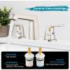 imagegotonovo Bathroom Sink Faucet 3 Holes 2 Handles Widespread 8 Inch Bath Faucet with Pop Up Drain Hot Cold Water Supply Lines Lavatory Vanity Faucet Set Thin 7 Head Brushed NickelBrushed Nickel