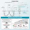 imagegotonovo Bathroom Sink Faucet 3 Holes 2 Handles Widespread 8 Inch Bath Faucet with Pop Up Drain Hot Cold Water Supply Lines Lavatory Vanity Faucet Set Thin 7 Head Brushed NickelBrushed Nickel