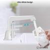 imagegotonovo Bathroom Sink Faucet 3 Holes 2 Handles Widespread 8 Inch Bath Faucet with Pop Up Drain Hot Cold Water Supply Lines Lavatory Vanity Faucet Set Thin 7 Head Brushed NickelPolish Chrome
