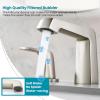 imagegotonovo Bathroom Sink Faucet 3 Holes 2 Handles Widespread 8 Inch Bath Faucet with Pop Up Drain Hot Cold Water Supply Lines Lavatory Vanity Faucet Set Thin 7 Head Brushed NickelBrushed Nickel