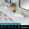 imagegotonovo Waterfall Bathroom Sink Faucet 3 Hole8 inch Widespread Bathroom Faucet Set Deck Mount 2 Handle Vanity Lavatory Faucet with Pop Up Drain and Water Supply Lines Square Body Brushed NickelBrushed Nickel