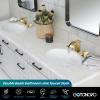 imagegotonovo Waterfall Bathroom Sink Faucet 3 Hole8 inch Widespread Bathroom Faucet Set Deck Mount 2 Handle Vanity Lavatory Faucet with Pop Up Drain and Water Supply Lines Square Body Brushed NickelBrushed Gold