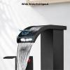 imagegotonovo Waterfall Bathroom Sink Faucet 3 Hole8 inch Widespread Bathroom Faucet Set Deck Mount 2 Handle Vanity Lavatory Faucet with Pop Up Drain and Water Supply Lines Square Body Brushed NickelMatte Black