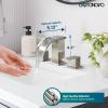 imagegotonovo Waterfall Bathroom Sink Faucet 3 Hole8 inch Widespread Bathroom Faucet Set Deck Mount 2 Handle Vanity Lavatory Faucet with Pop Up Drain and Water Supply Lines Square Body Brushed NickelBrushed Nickel