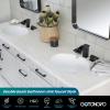 imagegotonovo Waterfall Bathroom Sink Faucet 3 Hole8 inch Widespread Bathroom Faucet Set Deck Mount 2 Handle Vanity Lavatory Faucet with Pop Up Drain and Water Supply Lines Square Body Brushed NickelMatte Black
