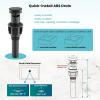 imagegotonovo Waterfall Bathroom Sink Faucet 3 Hole8 inch Widespread Bathroom Faucet Set Deck Mount 2 Handle Vanity Lavatory Faucet with Pop Up Drain and Water Supply Lines Square Body Brushed NickelMatte Black
