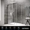 imagegotonovo Chrome Polished Ceiling Mount Shower Faucet Set 12 Inch Square Showerhead Bathroom Rainfall Shower System Shower Trim Kit 2 in 1 Cylindrical Handheld shower with Roughin ValveBrushed Nickel