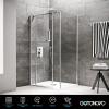 imagegotonovo Chrome Polished Ceiling Mount Shower Faucet Set 12 Inch Square Showerhead Bathroom Rainfall Shower System Shower Trim Kit 2 in 1 Cylindrical Handheld shower with Roughin ValveChrome Polished
