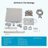 imagegotonovo Chrome Polished Ceiling Mount Shower Faucet Set 12 Inch Square Showerhead Bathroom Rainfall Shower System Shower Trim Kit 2 in 1 Cylindrical Handheld shower with Roughin ValveBrushed Nickel