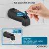 imagegotonovo Tub Shower Faucet Set Shower Head and Handle Set 6 Modes 6 inch Shower Head Kit with Tub Spout High Pressure Shower System Combo Shower Trim Kit with Valve Round Shower Head Matte BlackMatte Black