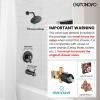 imagegotonovo Tub Shower Faucet Set Shower Head and Handle Set 6 Modes 6 inch Shower Head Kit with Tub Spout High Pressure Shower System Combo Shower Trim Kit with Valve Round Shower Head Matte BlackOil Rubbed Bronze