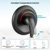 imagegotonovo Tub Shower Faucet Set Shower Head and Handle Set 6 Modes 6 inch Shower Head Kit with Tub Spout High Pressure Shower System Combo Shower Trim Kit with Valve Round Shower Head Matte BlackOil Rubbed Bronze