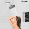imagegotonovo Tub Shower Faucet Set Shower Head and Handle Set 6 Modes 6 inch Shower Head Kit with Tub Spout High Pressure Shower System Combo Shower Trim Kit with Valve Round Shower Head Matte BlackPolished Chrome