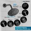 imagegotonovo Tub Shower Faucet Set Shower Head and Handle Set 6 Modes 6 inch Shower Head Kit with Tub Spout High Pressure Shower System Combo Shower Trim Kit with Valve Round Shower Head Matte BlackOil Rubbed Bronze