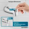 imagegotonovo Tub Shower Faucet Set Shower Head and Handle Set 6 Modes 6 inch Shower Head Kit with Tub Spout High Pressure Shower System Combo Shower Trim Kit with Valve Round Shower Head Matte BlackPolished Chrome