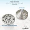imagegotonovo Tub Shower Faucet Set Shower Head and Handle Set 6 Modes 6 inch Shower Head Kit with Tub Spout High Pressure Shower System Combo Shower Trim Kit with Valve Round Shower Head Matte BlackBrushed Nickel