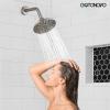 imagegotonovo Tub Shower Faucet Set Shower Head and Handle Set 6 Modes 6 inch Shower Head Kit with Tub Spout High Pressure Shower System Combo Shower Trim Kit with Valve Round Shower Head Matte BlackBrushed Nickel