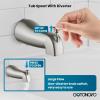 imagegotonovo Tub Shower Faucet Set Shower Head and Handle Set 6 Modes 6 inch Shower Head Kit with Tub Spout High Pressure Shower System Combo Shower Trim Kit with Valve Round Shower Head Matte BlackBrushed Nickel