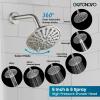 imagegotonovo Tub Shower Faucet Set Shower Head and Handle Set 6 Modes 6 inch Shower Head Kit with Tub Spout High Pressure Shower System Combo Shower Trim Kit with Valve Round Shower Head Matte BlackBrushed Nickel
