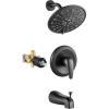 imagegotonovo Tub Shower Faucet Set Shower Head and Handle Set 6 Modes 6 inch Shower Head Kit with Tub Spout High Pressure Shower System Combo Shower Trim Kit with Valve Round Shower Head Matte BlackOil Rubbed Bronze