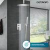 imagegotonovo Bathroom Rain Shower Combo Set Ceiling Mount with Handheld Spray High Pressure Luxury Shower Mixer Faucet with Roughin Valve Shower Trim 2 Function 10 inch Shower Head Oil Rubbed BronzeBrushed Nickel